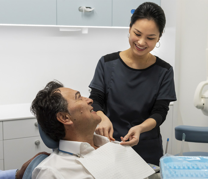 patient at dentist chair